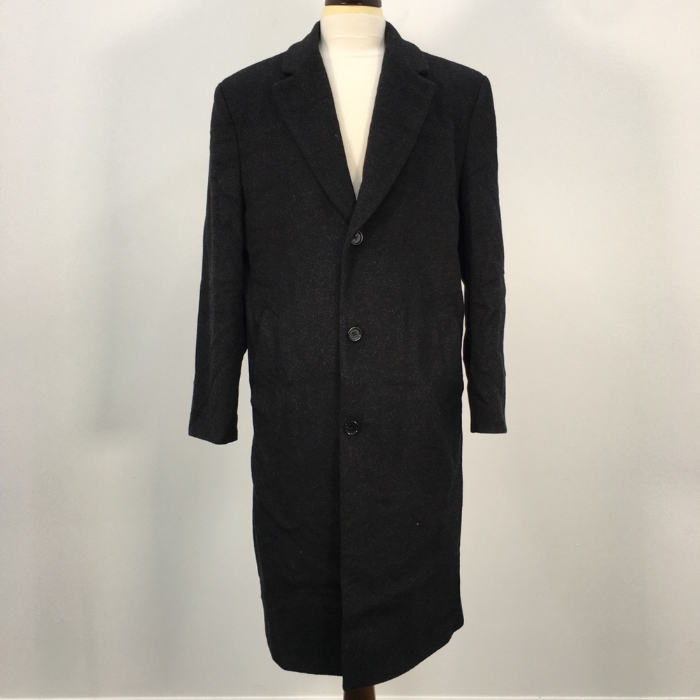 Michael Kors Black Wool 3 Button Trench Over Coat